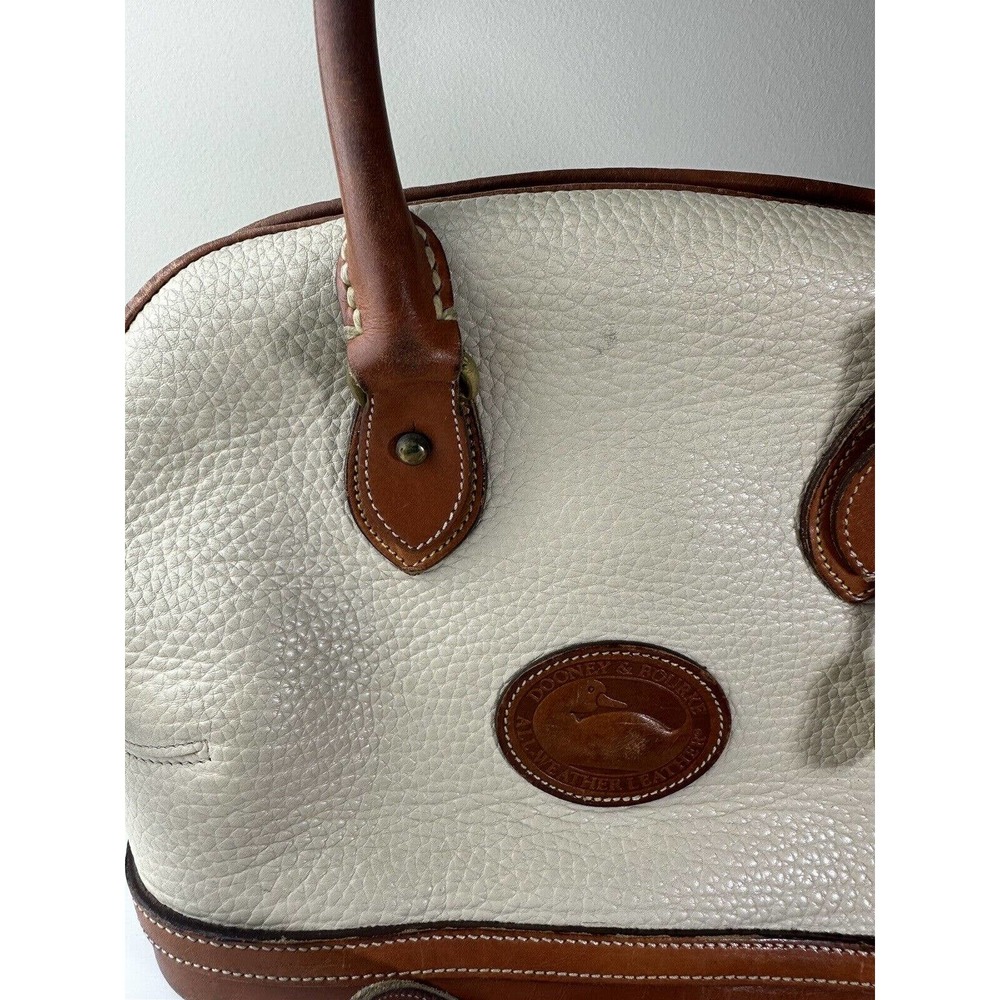 Dooney & Bourke Norfolk Domed Satchel Bag Taupe Tan Brown Purse Leather Handbag - Picture 15 of 16